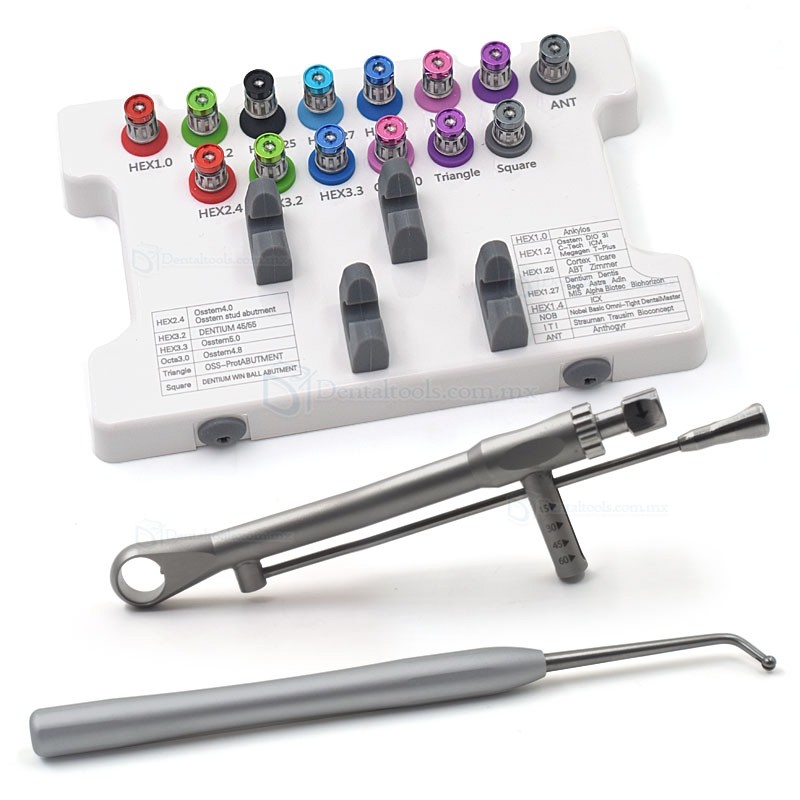 Kit prot&eacute;sico universal para implantes con llave de torque y portapuntas
